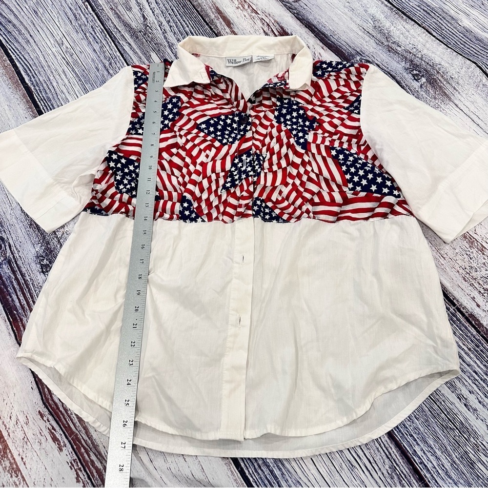 Vintage Willow Bay Patriotic Flag Wide Sleeve Button Down Shirt​ - Picture 7 of 7